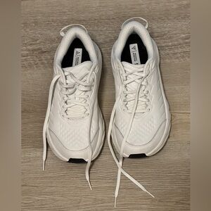 HOKA white Bondi SR leather water proof work wear nurse Shoes slip resistant